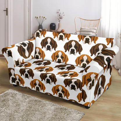 St Bernards Print Design LKS301 Loveseat Couch Slipcover