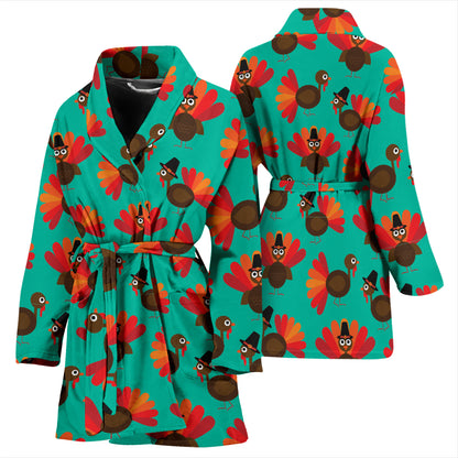 Thanksgiving Print Design LKS307 Women Bathrobe