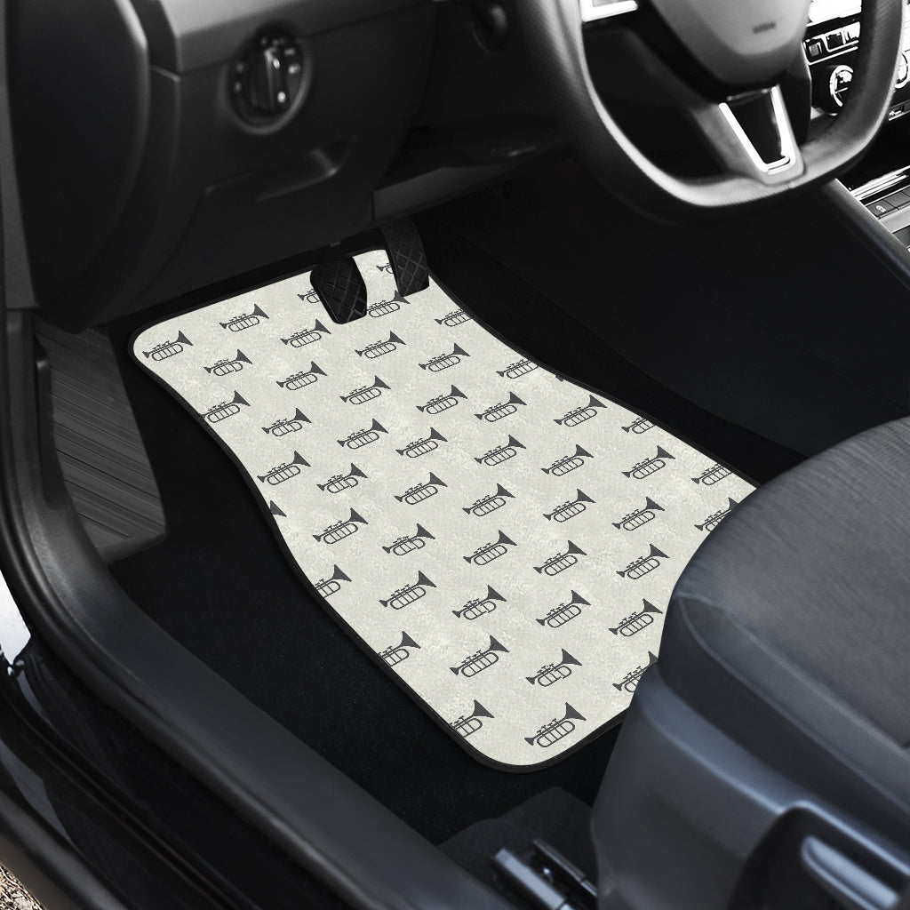 Trumpet Pattern Themed Print Car Floor Mats Front Back