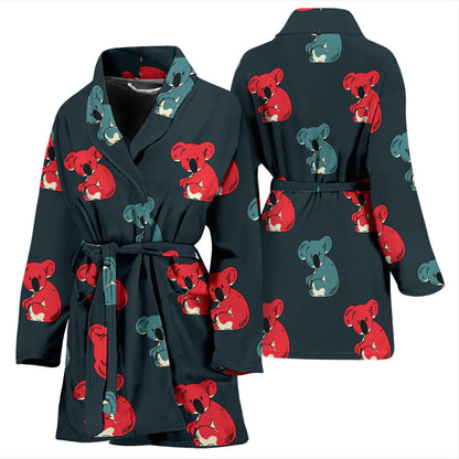 Koala Pattern Print Design 02 Women Bathrobe