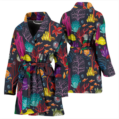 Underwater Cute Print Design LKS303 Women Bathrobe