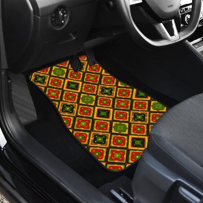 Rasta Reggae Color Pattern Car Floor Mats Front Back