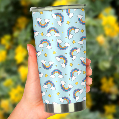 Rainbow Cloud Print Pattern Tumbler