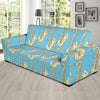 Saxophone Pattern Print Design 03 Sofa Slipcover