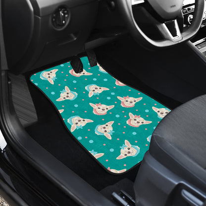 Chihuahua Polka Dot Pattern Car Floor Mats Front Back