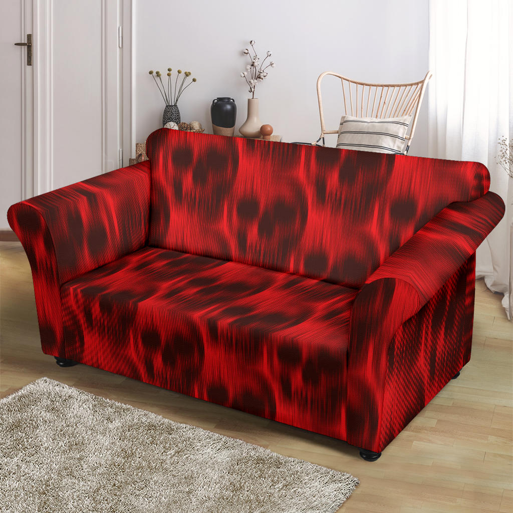 Skull Red Print Design LKS306 Loveseat Couch Slipcover
