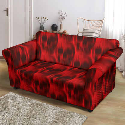 Skull Red Print Design LKS306 Loveseat Couch Slipcover