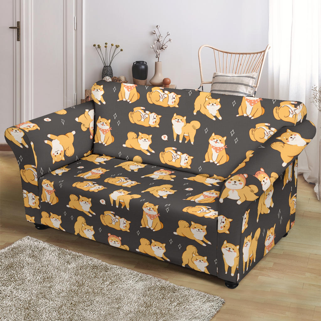 Shiba Inu Print Design LKS309 Loveseat Couch Slipcover