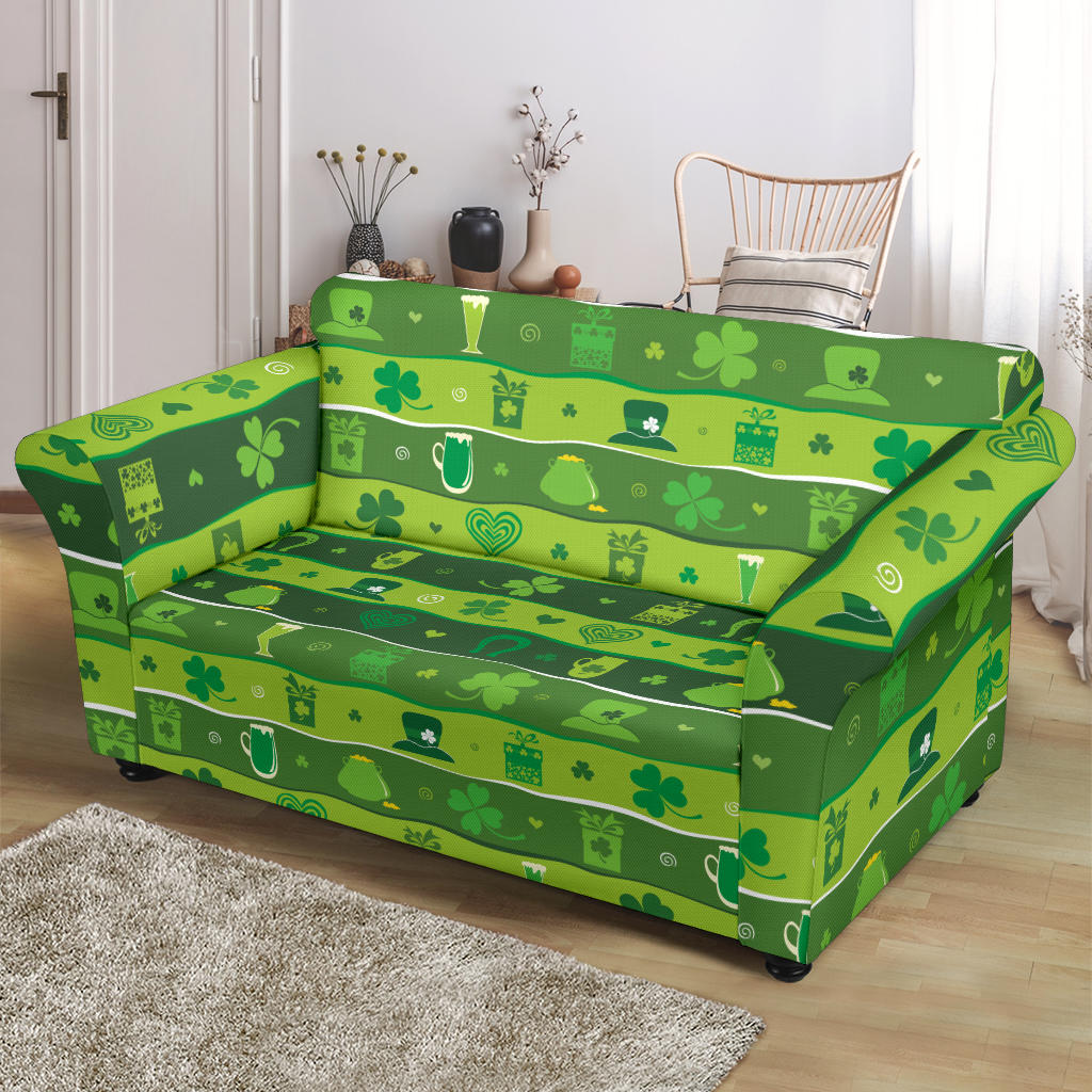 Shamrock Print Design LKS303 Loveseat Couch Slipcover