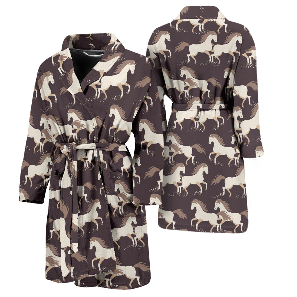 Horse Print Design LKS304 Men Bathrobe