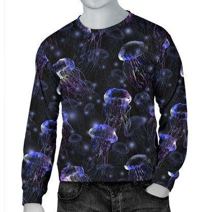 Jellyfish Themed Men Long Sleeve Sweatshirt