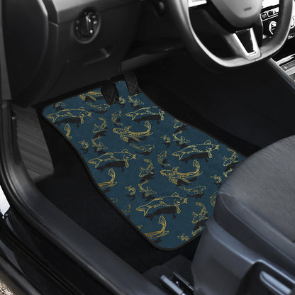 Koi Carp Gold Design Themed Print Car Floor Mats Front Back