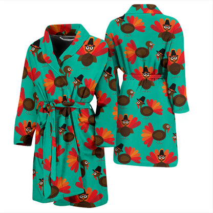 Thanksgiving Print Design LKS307 Men Bathrobe