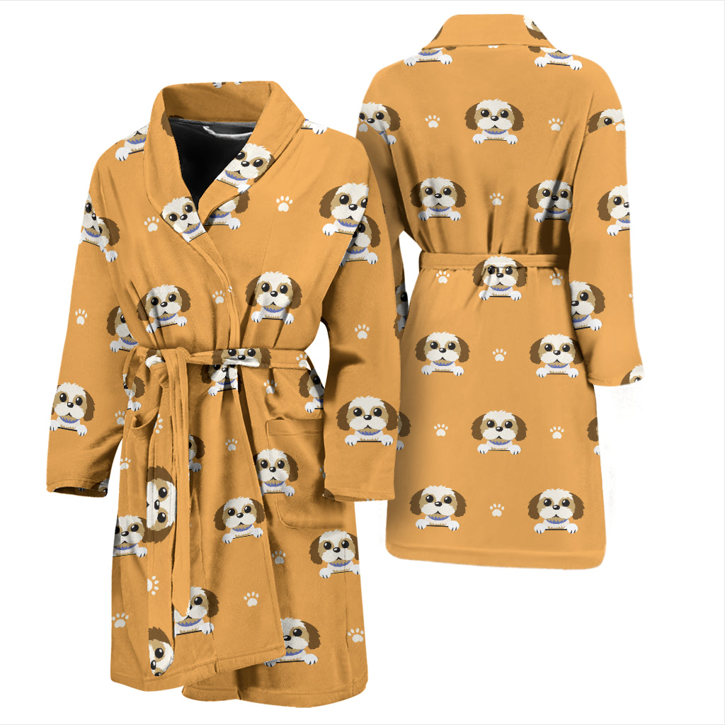 Shih Tzu Print Design LKS303 Men Bathrobe