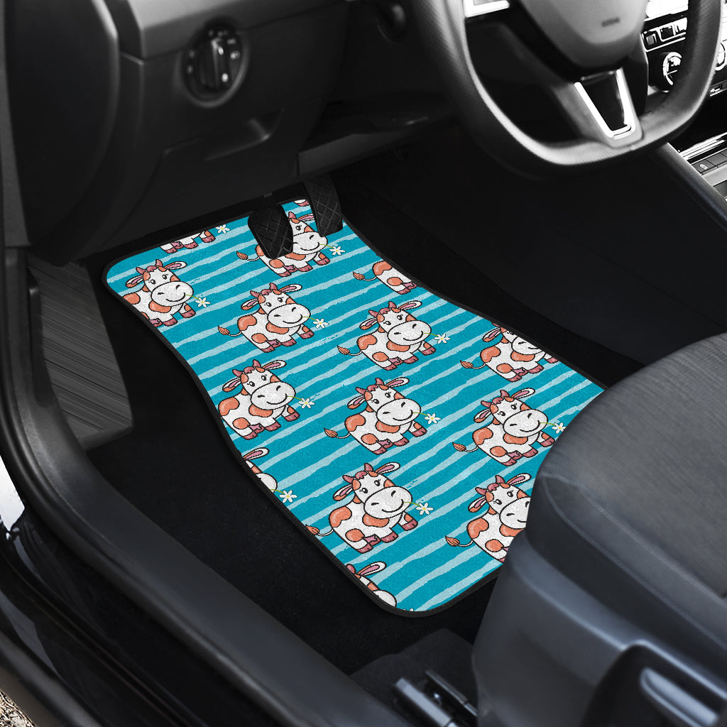 Cow Cute Print Pattern Car Floor Mats Front Back