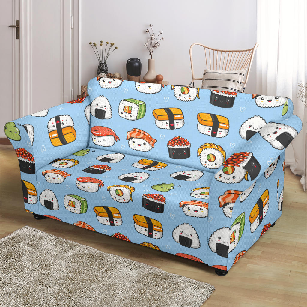 Sushi Print Design LKS303 Loveseat Couch Slipcover