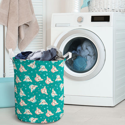 Chihuahua Polka Dot Pattern Laundry Basket