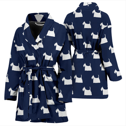 Scottish Terriers Print Design LKS303 Women Bathrobe