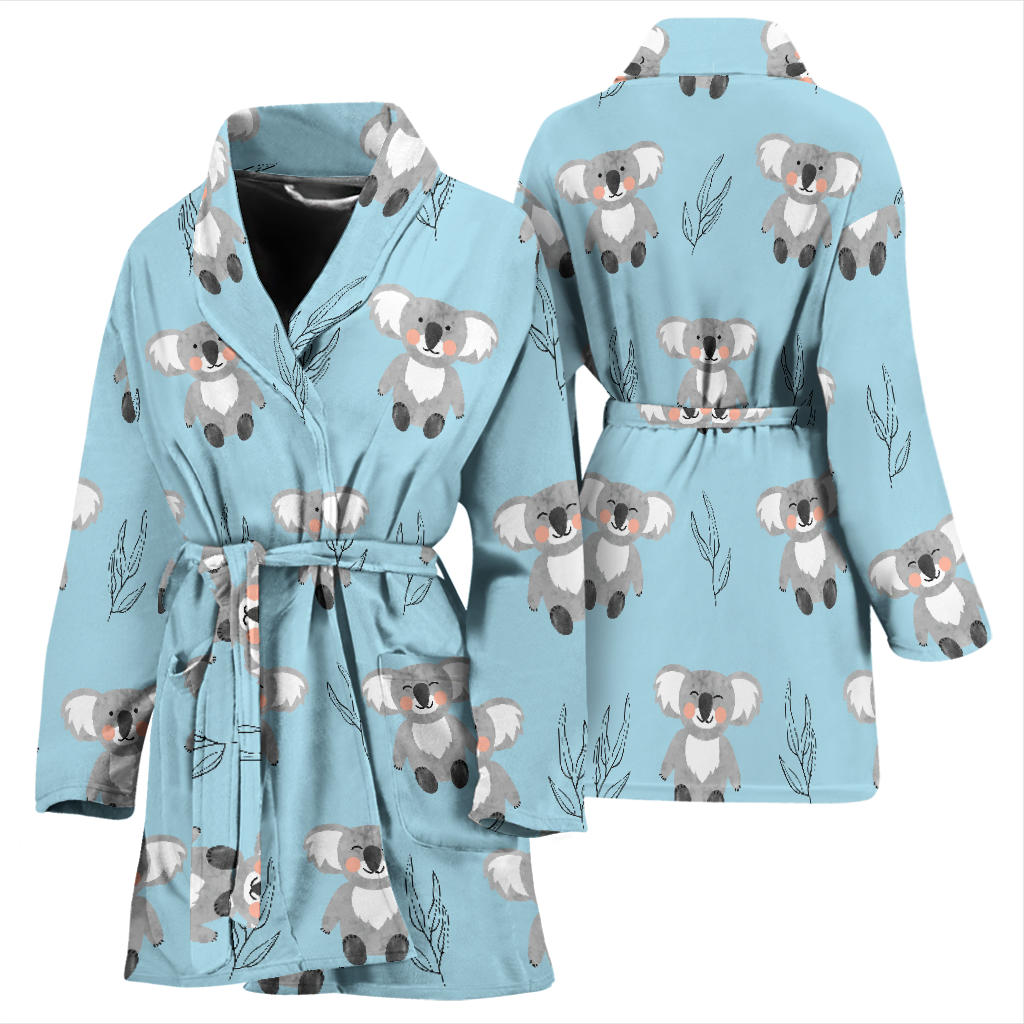 Koala Pattern Print Design 01 Women Bathrobe