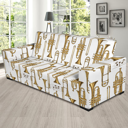Trombone Pattern Print Design 04 Sofa Slipcover