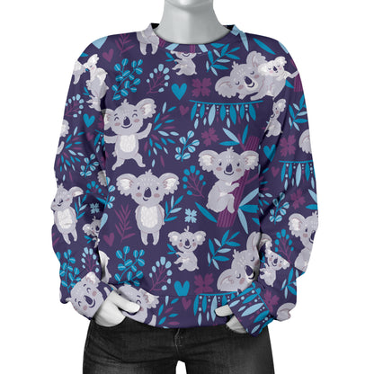 Koala Cute Themed Design Print Women Long Sleeve Sweatshirt
