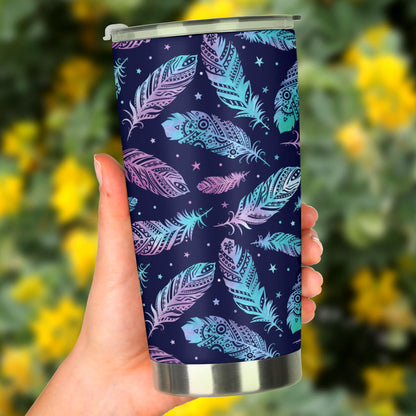 Feather Aztec Design Print Tumbler