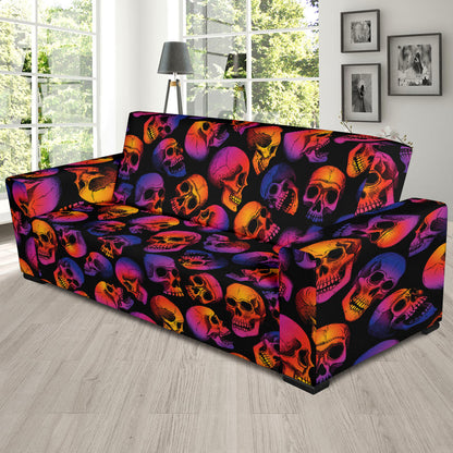 Skull Multicolor Print Design LKS3011 Sofa Slipcover