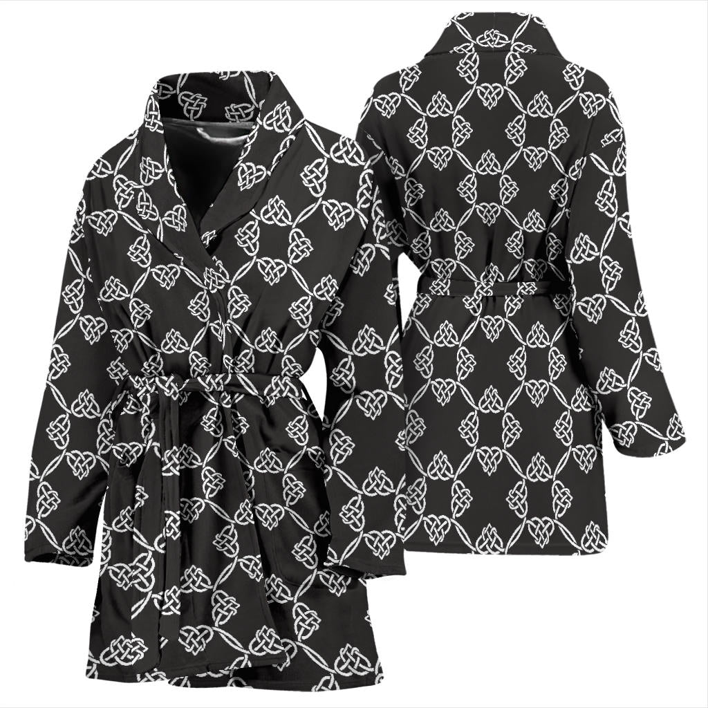 Celtic Pattern Print Design 06 Women Bathrobe