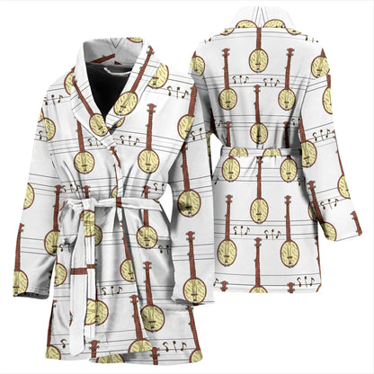 Banjo Print Design LKS402 Women Bathrobe
