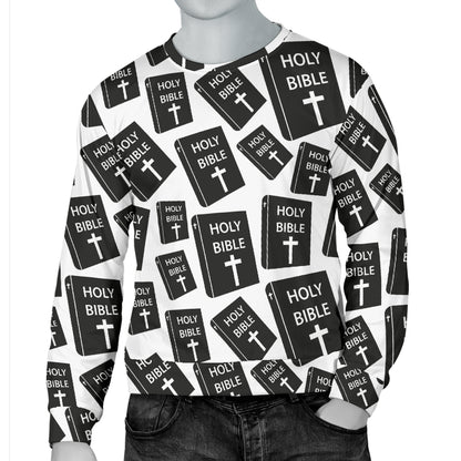 Christian Holy Bible Book Pattern Men Long Sleeve Sweatshirt