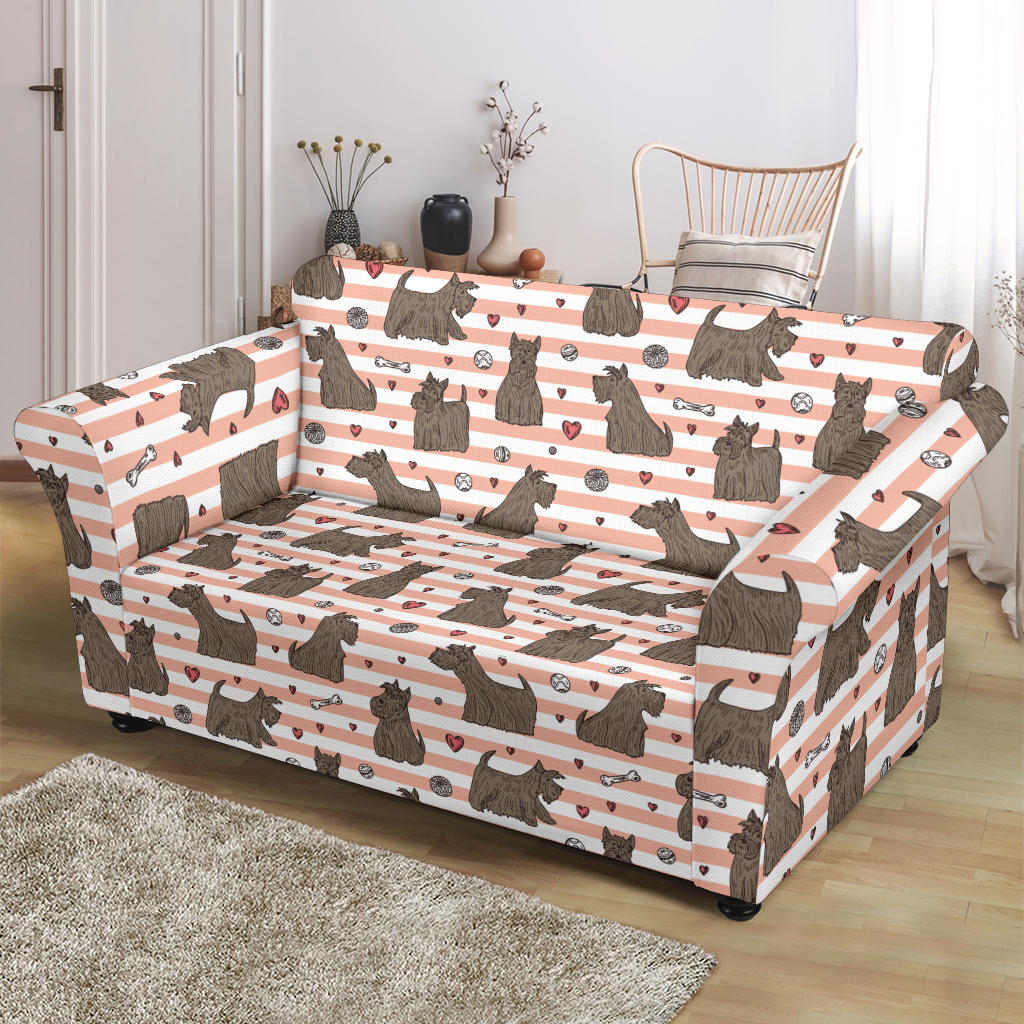 Scottish Terriers Print Design LKS3016 Loveseat Couch Slipcover