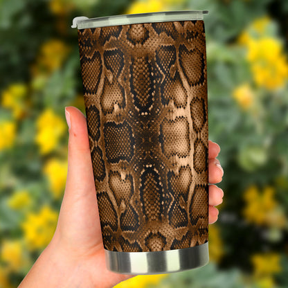 Snake Skin Brown Print Tumbler