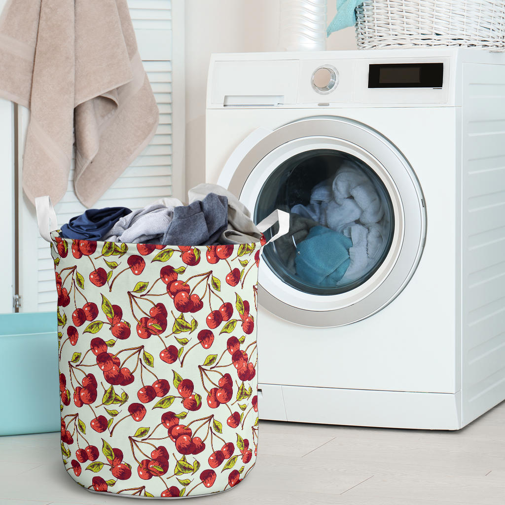Cherry Hand Draw Laundry Basket