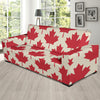 Maple Leaf Pattern Print Design 03 Sofa Slipcover