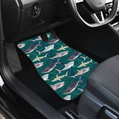 Shark Style Print Car Floor Mats Front Back