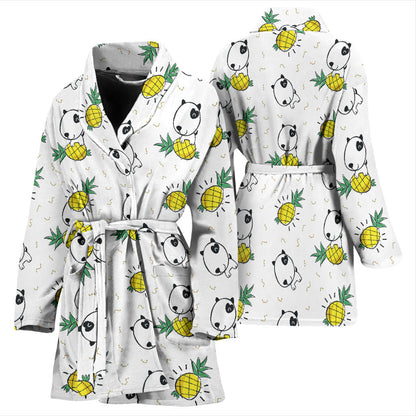 Bull Terriers Pattern Print Design 05 Women Bathrobe