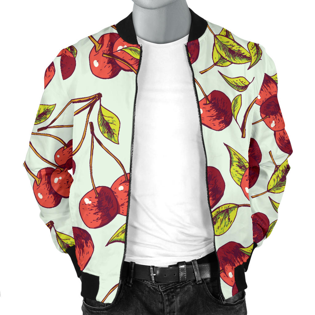 Cherry Hand Draw Men Bomber Jacket