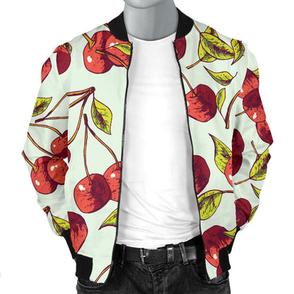 Cherry Hand Draw Men Bomber Jacket
