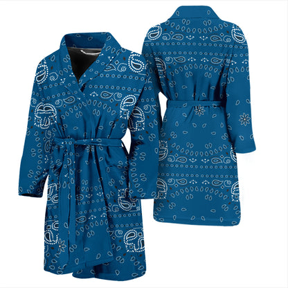 Bandana Blue Print Design LKS301 Men Bathrobe