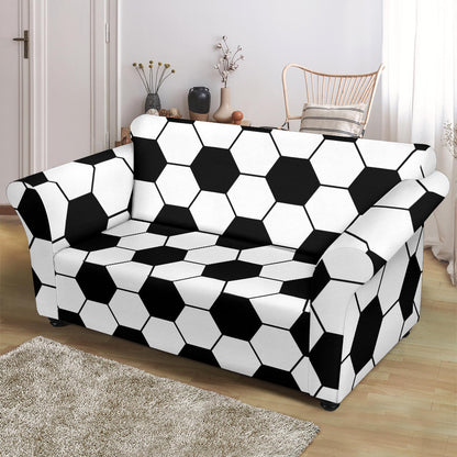 Soccer Ball Texture Print Design LKS303 Loveseat Couch Slipcover
