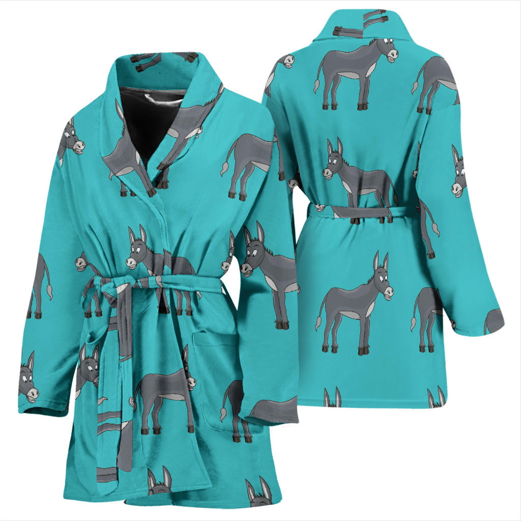 Donkey Pattern Print Design 01 Women Bathrobe