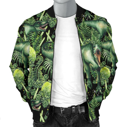 Dinosaur T Rex Print Pattern Men Bomber Jacket