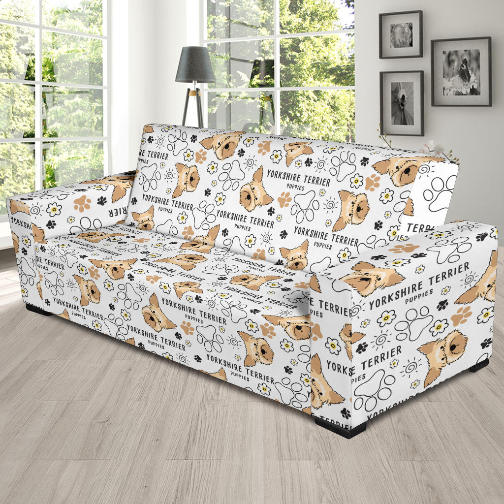 Yorkshire Terriers Print Design LKS308 Sofa Slipcover