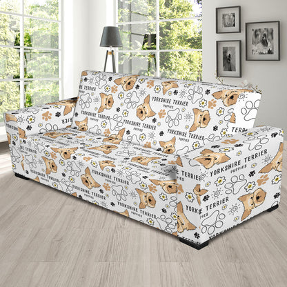Yorkshire Terriers Print Design LKS308 Sofa Slipcover