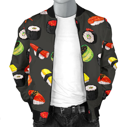 Sushi Design Print Men Bomber Jacket