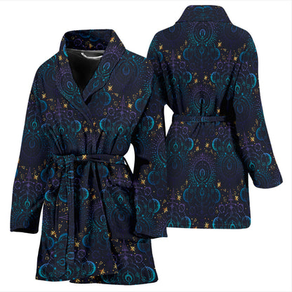 Celestial Pattern Print Design 06 Women Bathrobe