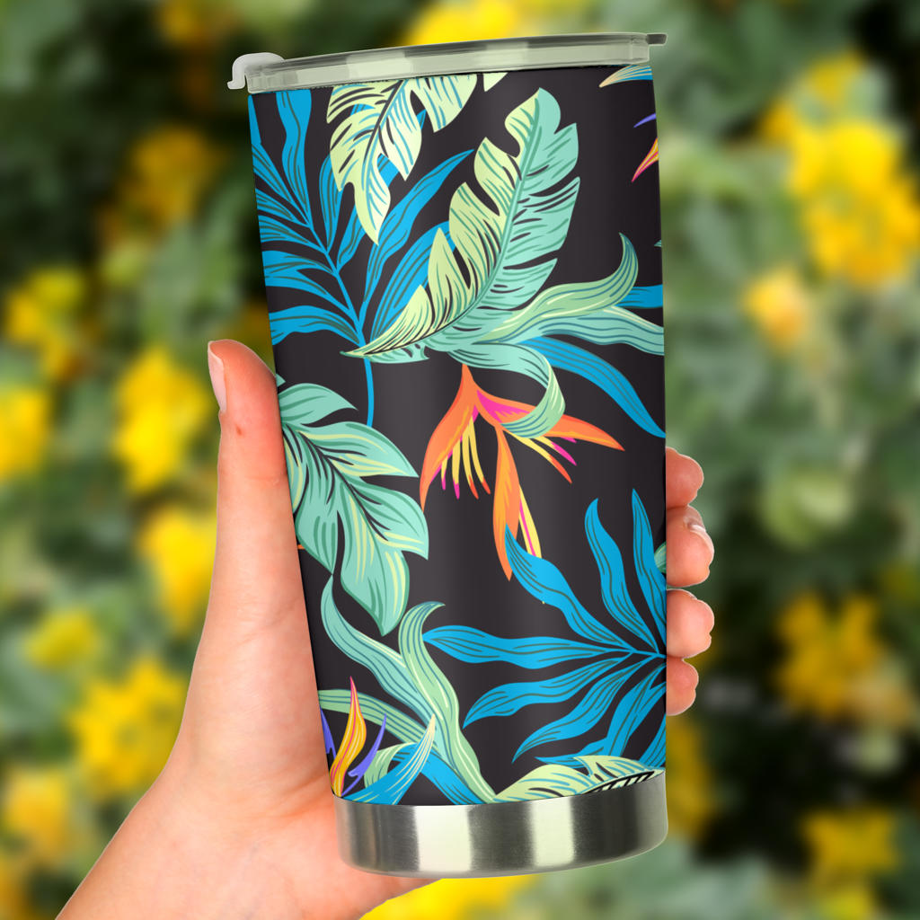 Tropical Palm Leaves Hawaiian Flower Tumbler