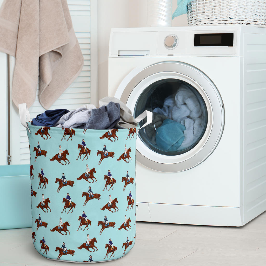 Equestrian Horse Riding Laundry Basket