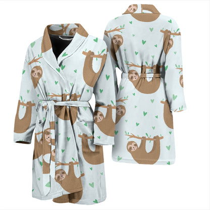 Sloth Print Design LKS308 Men Bathrobe