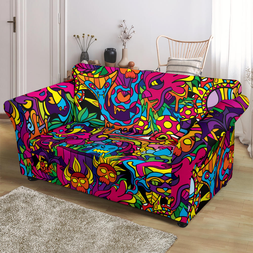 Trippy Print Design LKS304 Loveseat Couch Slipcover